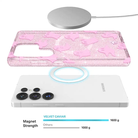 Ghosted Pink Glitter Samsung Case