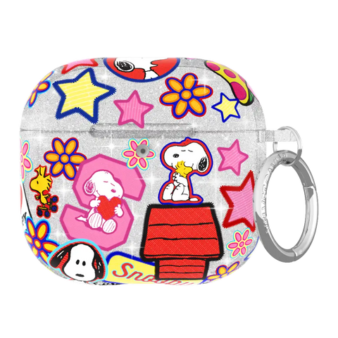 Snoopy Patchwork Glitter AirPod Case