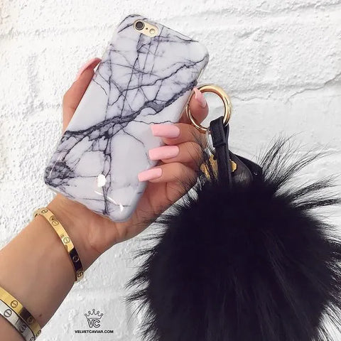 White & Gray Marble iPhone Case